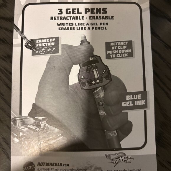 Hot Wheels Gel Pens 3pcs NWT - Picture 2 of 2